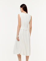 Acetate Faux Two-Piece Women Sleeveless Midi Dress GOELIA