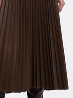 PU Leather Pleated A-Line Women Skirt GOELIA