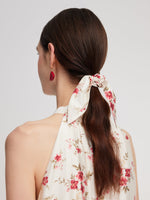 Tencel Blend Floral Print Women Halter Maxi Dress GOELIA