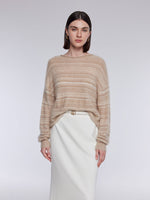 [Preview] Brushed Cashmere Wool Stripe Women Sweater GOELIA
