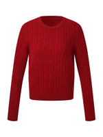 100% Wool Cable Knit Women Sweater GOELIA