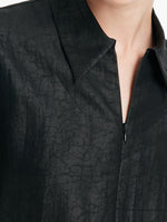18 Momme Xiang Yun Silk Women Shirt With Zippered Lapel Collar GOELIA