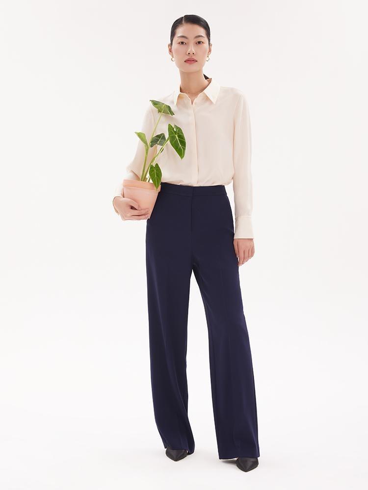 Triacetate Wide Leg Full Length Pants GOELIA