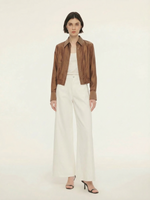 Tencel Blend Women Sheer Cropped Jacket GOELIA