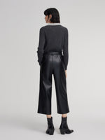 PU Leather Wide Leg Women Pants GOELIA