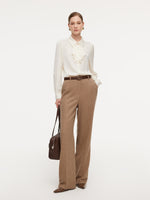 22MM Mulberry Silk Women Shirt With Detachable Ruffle Detail GOELIA