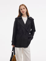 18MM Gambiered Canton Gauze Women Trench Coat GOELIA