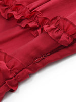 Tencel Blend Ruffle Women Sleeveless Tiered Maxi Dress GOELIA