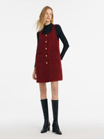 Slim Sweater And Tweed Vest Dress Two-Piece Set GOELIA