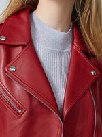Sheepskin Lapel Crop Women Jacket For Dresses GOELIA
