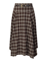 A-Line Plaid Women Skirt With Belt GOELIA