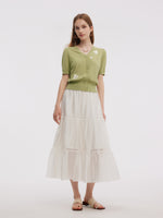 Tencel Blend Butterfly Embroidered Women Knit Top GOELIA