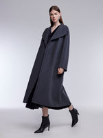 [Preview] 100% Wool Convertible High Neck Women Overcoat GOELIA