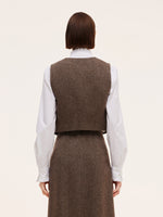 100% Washable Wool V-Neck Women Vest GOELIA