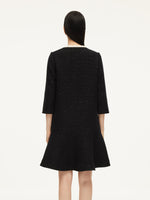 Wool Blend Sequins Ruffle Hem Women A-Line Mini Dress GOELIA