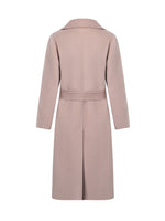 Pink Pure Cashmere Straight Lapel Women Coat GOELIA