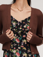 Tencel-Silk Blend Knitted V-Neck Women Cardigan GOELIA