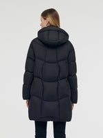 Black Hooded Goose Down Coat GOELIA