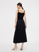 100% Acetate Elastic Waist Women A-Line Skirt GOELIA