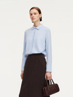 Tencel Wool Blend Women Shirt Cardigan GOELIA