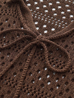Linen Blend Openwork Pullover And Knit Tank Two-Piece Set GOELIA