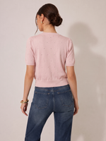 Tencel Wool Blend Rhinestone Women V-Neck Cardigan GOELIA