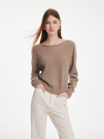 [Preview] 100% Cashmere Boat Neck Women Sweater GOELIA