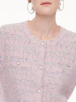 Wool Blend Jacquard Women Cardigan GOELIA