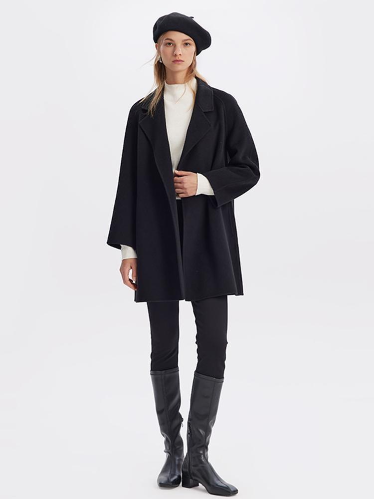 Mid-Length Woolen And Silk-Blend Coat GOELIA