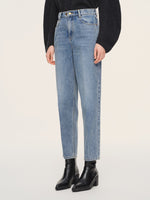 100% Cotton Denim Women Tapered Ankle Jeans GOELIA