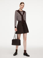 A-Line Pleated Women Skirt With Belt GOELIA