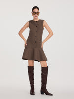 Washable Wool Blazer And Sleeveless Mini Dress Two-Piece Set GOELIA