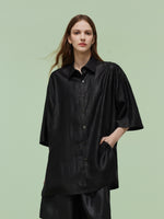 16MM Xiang Yun Silk Unisex 3/4 Sleeves Oversized Shirt GOELIA