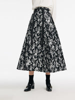 Camellia Jacquard Pleated Women Mamianqun With Bottomed Skirt GOELIA