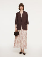 Linen Blend Women 3/4 Sleeve Blazer GOELIA
