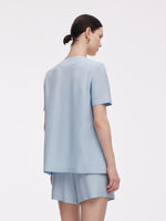 100% Acetate Women Short Sleeve Blazer GOELIA