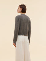 100% Cashmere Faux Two-Piece Women Cardigan GOELIA