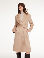 [Preview] Alpaca Wool Blend Double-Faced Women Wrap Overcoat GOELIA