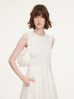 100% Cotton Bubble Hem Women Sleeveless Maxi Dress With Bag GOELIA