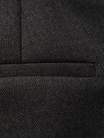 Worsted Wool Women Wide Leg Pants With Leather Belt GOELIA