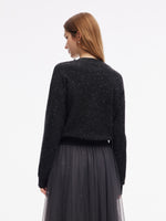 Sequins Beaded Round Neck Women Sweater GOELIA