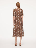 Tencel Blend Floral Print Twist Front Women Maxi Dress GOELIA