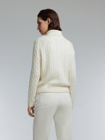 [Preview] Wool Yak Blend Cable Knit Women Two-Way Zip Cardigan GOELIA