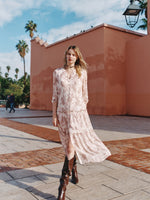 10MM Mulberry Silk Paisley Print Women Maxi Dress With Two Self-Tie Belts GOELIA