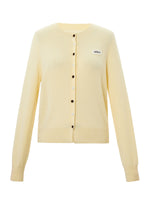100% Merino Wool Contrasting Buttons Women Cardigan GOELIA