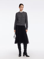 Mohair Wool Blend Sequins Women Cardigan GOELIA