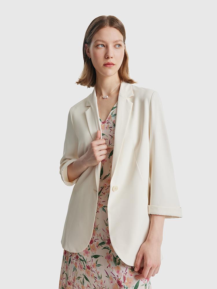 Minimalist Gathered Waist Blazer GOELIA