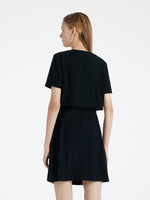 Triacetate Faux-Layered Single-Breasted Women Mini Dress GOELIA