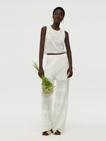 Cotton Openwork Tank Top And Pants Two-Piece Set GOELIA