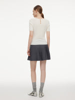 [Preview] A-Line Pleated Women Skirt With Belt GOELIA